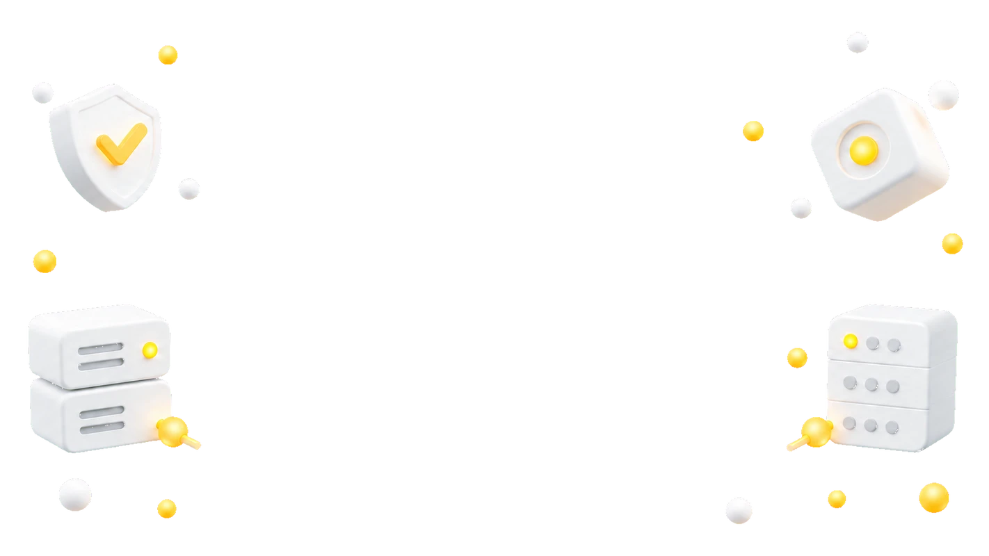 A sequence of white 3D mail/envelope icons connected by yellow connectors on a dark background.